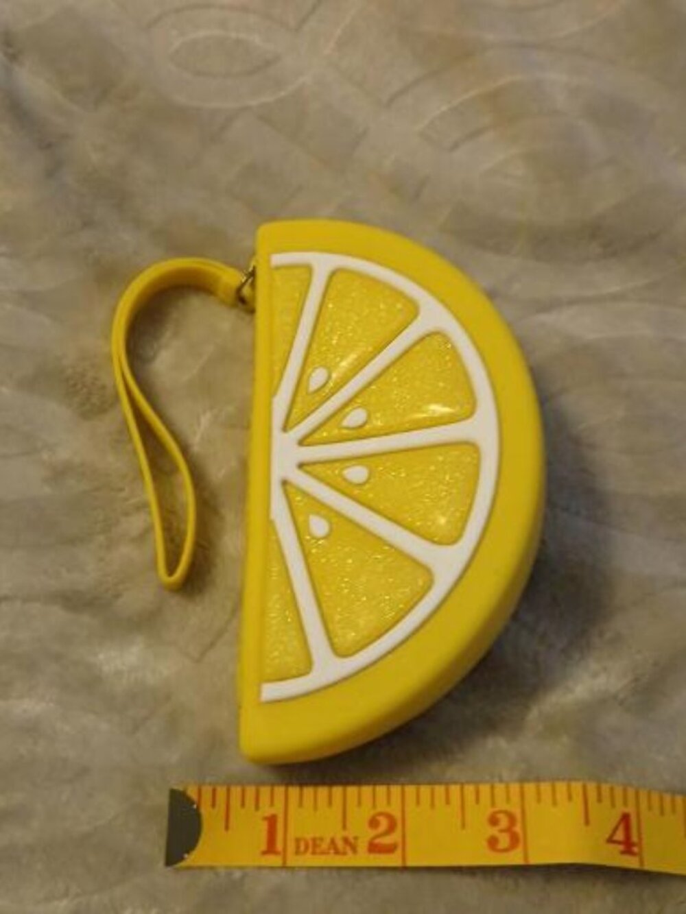Lemon yellow mini zipper wristlet